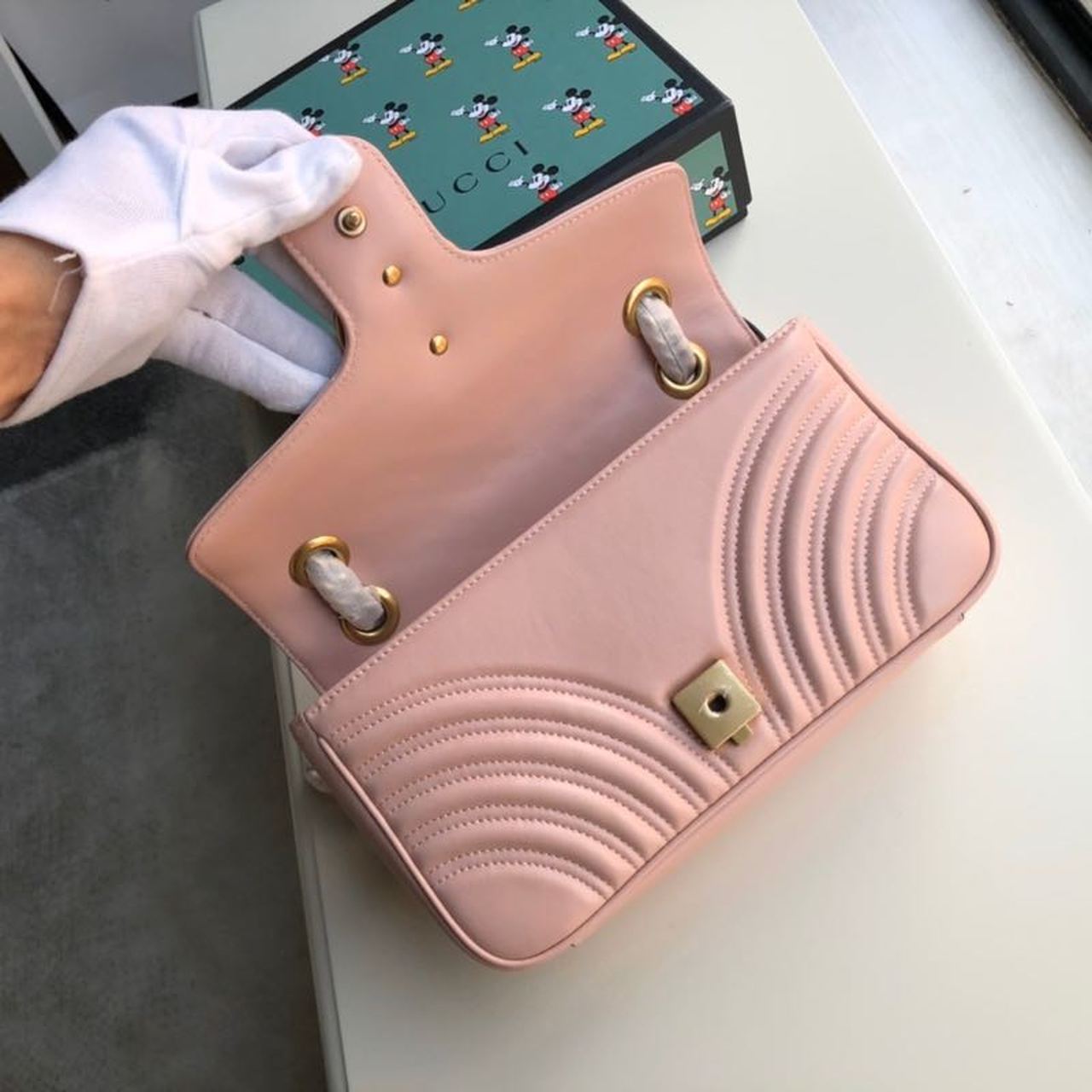 Glami Marmont Small MatelassÃƒÂ© Shoulder Bag Dusty Pink MatelassÃƒÂ© Chevron For Women 10in/26cm Glami 443497 DTGLAMIT 5729