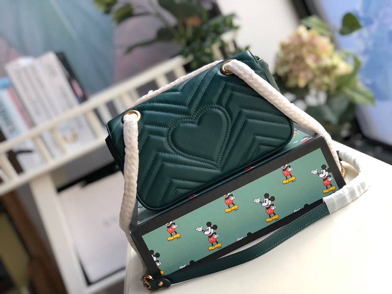 Glami Marmont MatelassÃƒÂ© Mini Bag Green MatelassÃƒÂ© Chevron For Women 8.5in/22cm Glami 446744
