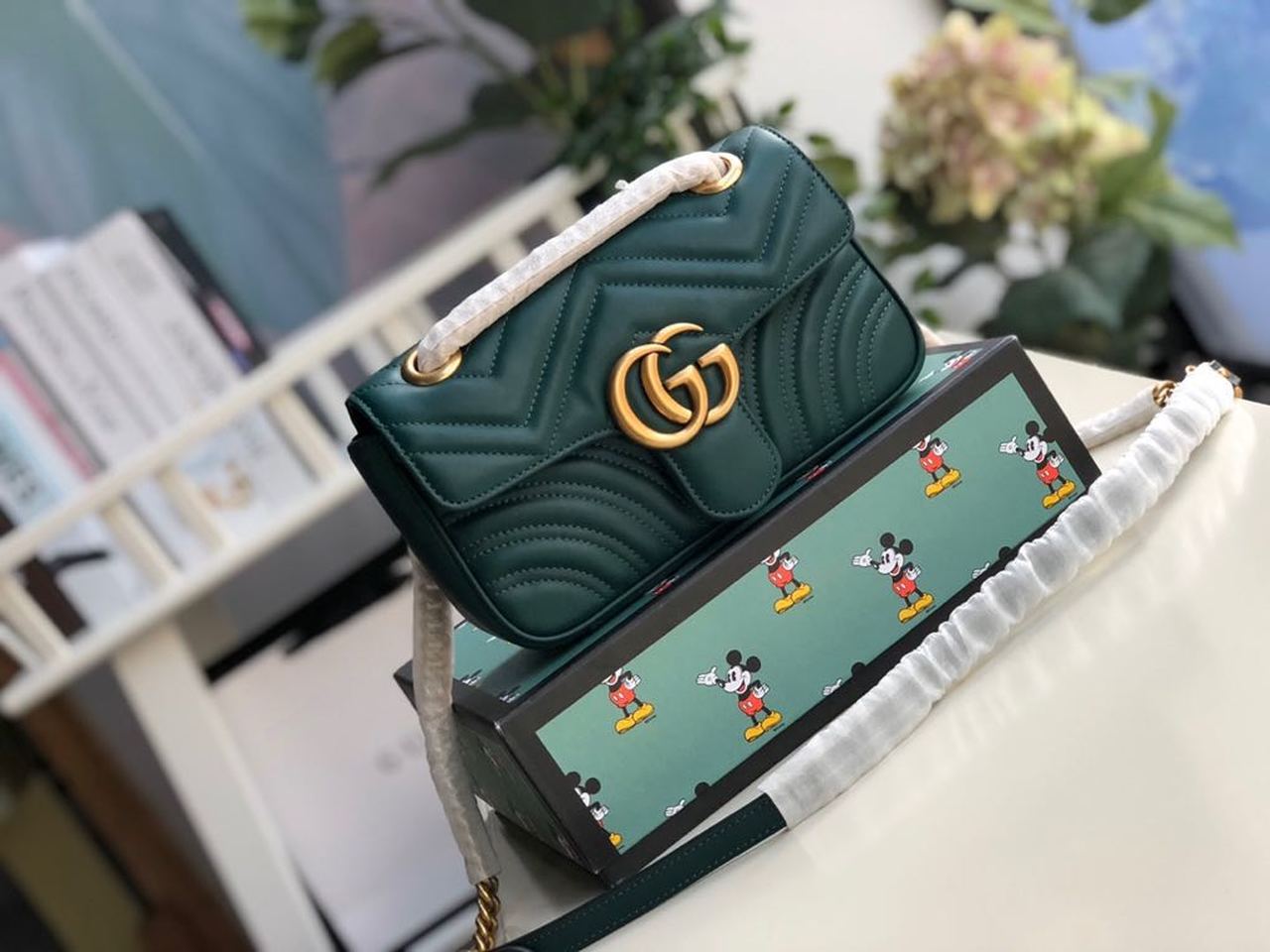 Glami Marmont MatelassÃƒÂ© Mini Bag Green MatelassÃƒÂ© Chevron For Women 8.5in/22cm Glami 446744