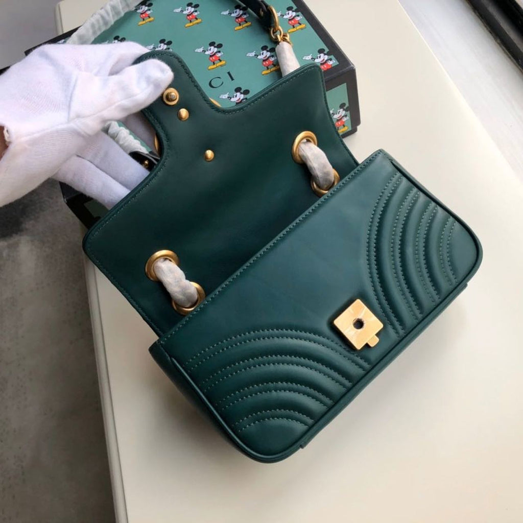 Glami Marmont MatelassÃƒÂ© Mini Bag Green MatelassÃƒÂ© Chevron For Women 8.5in/22cm Glami 446744