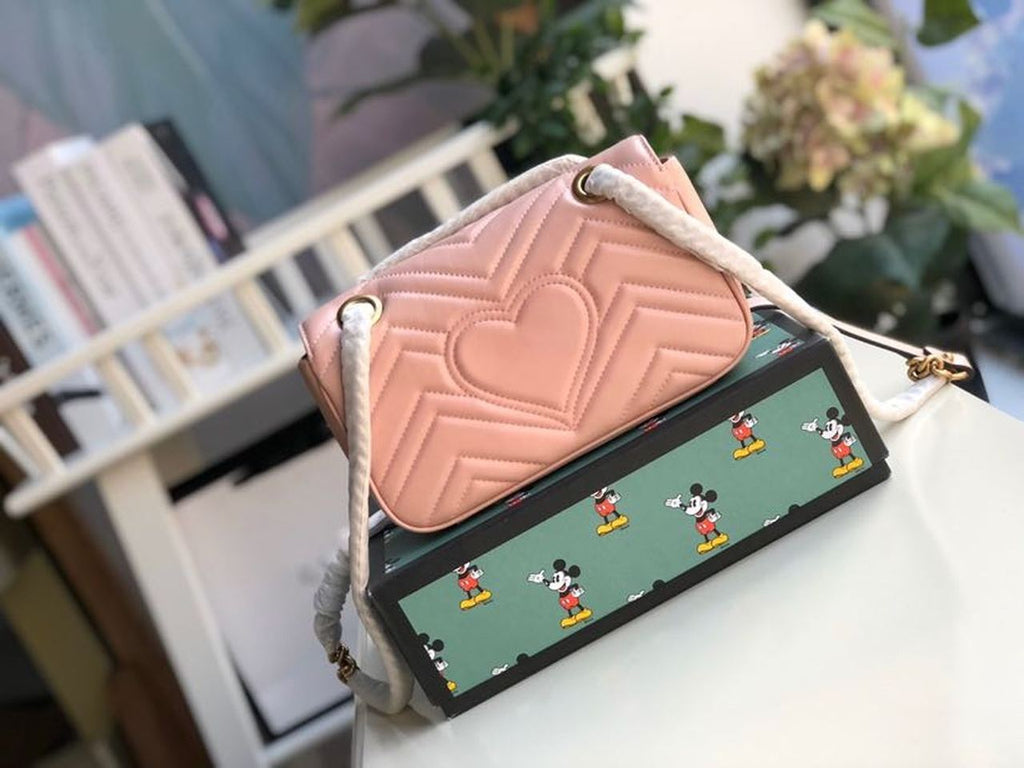 Glami Marmont MatelassÃƒÂ© Mini Bag  Dust Pink MatelassÃƒÂ© Chevron  For Women 8.5in/22cm Glami