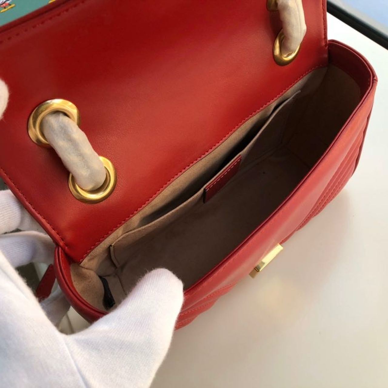 Glami Marmont MatelassÃƒÂ© Mini Bag  Red MatelassÃƒÂ© Chevron  For Women 8.5in/22cm Glami 446744