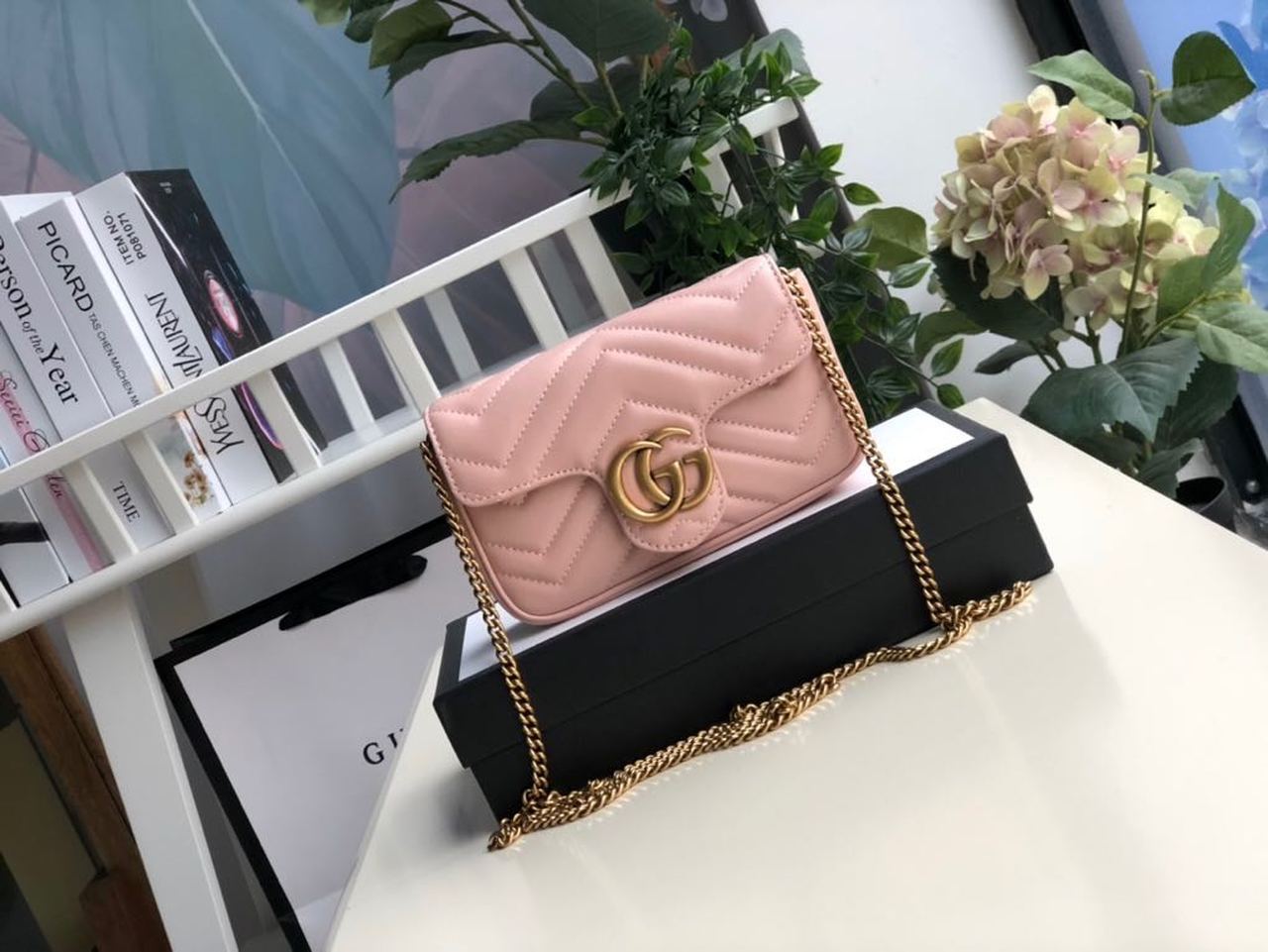 Glami Marmont MatelassÃƒÂ© Super Mini Bag Dusty Pink Chevron For Women 6.2in/16.5cm Glami 476433 DTDCT 5729