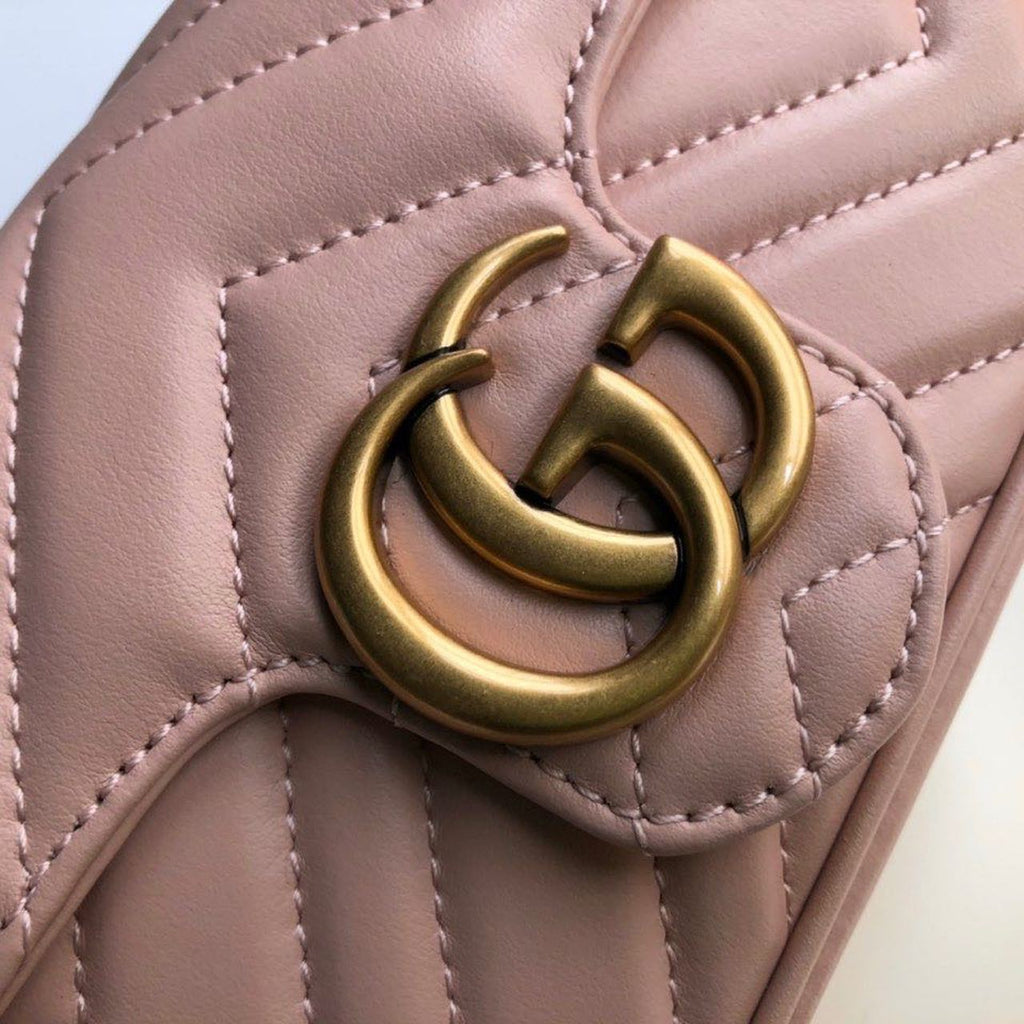 Glami Marmont MatelassÃƒÂ© Super Mini Bag Dusty Pink Chevron For Women 6.2in/16.5cm Glami 476433 DTDCT 5729