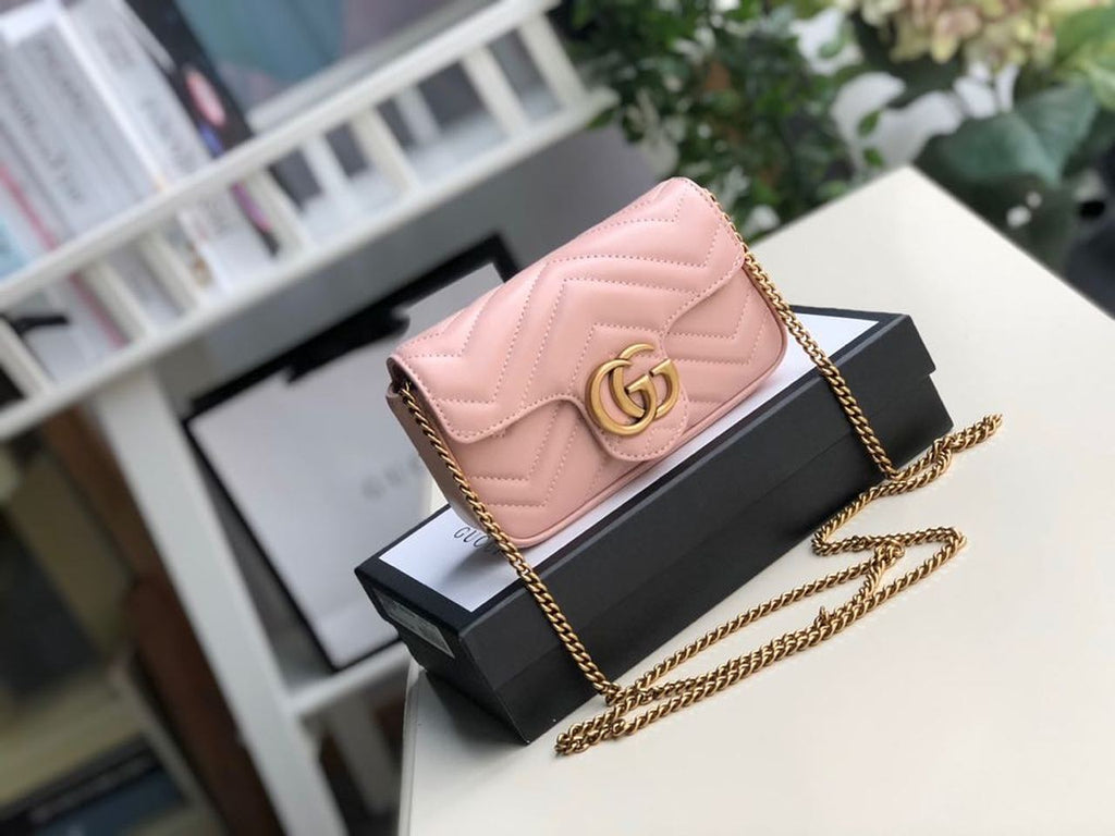 Glami Marmont MatelassÃƒÂ© Super Mini Bag Dusty Pink Chevron For Women 6.2in/16.5cm Glami 476433 DTDCT 5729