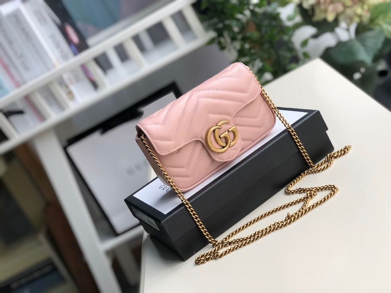 Glami Marmont MatelassÃƒÂ© Super Mini Bag Dusty Pink Chevron For Women 6.2in/16.5cm Glami 476433 DTDCT 5729