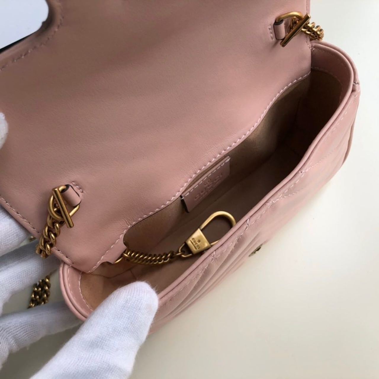 Glami Marmont MatelassÃƒÂ© Super Mini Bag Dusty Pink Chevron For Women 6.2in/16.5cm Glami 476433 DTDCT 5729