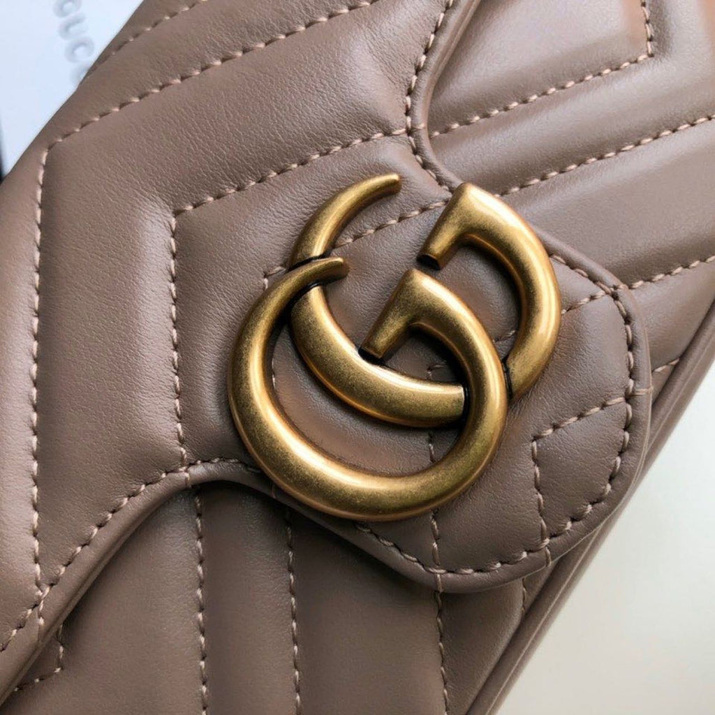 Glami Marmont MatelassÃƒÂ© Super Mini Bag Beige MatelassÃƒÂ© Chevron For Women 6.2in/16.5cm Glami