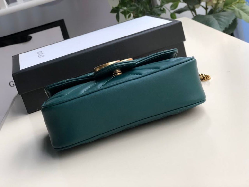 Glami Marmont MatelassÃƒÂ© Super Mini Bag Green MatelassÃƒÂ© Chevron For Women 6.2in/16.5cm Glami