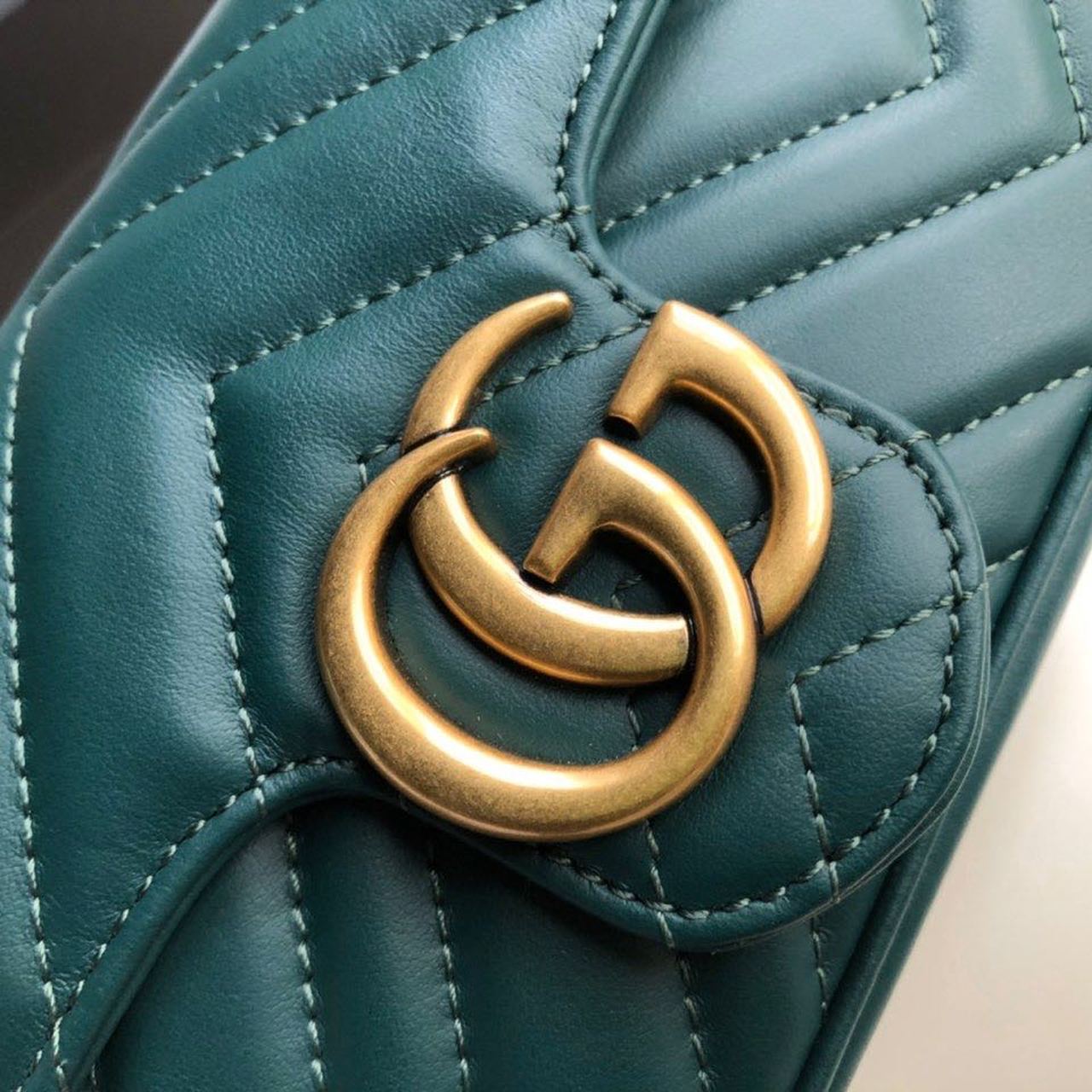Glami Marmont MatelassÃƒÂ© Super Mini Bag Green MatelassÃƒÂ© Chevron For Women 6.2in/16.5cm Glami