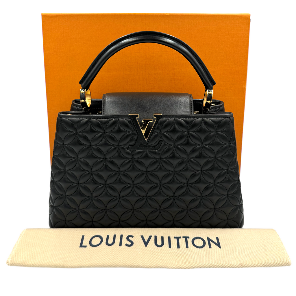 Louis Vuitton Capucines mm Blue Taurillon Silver