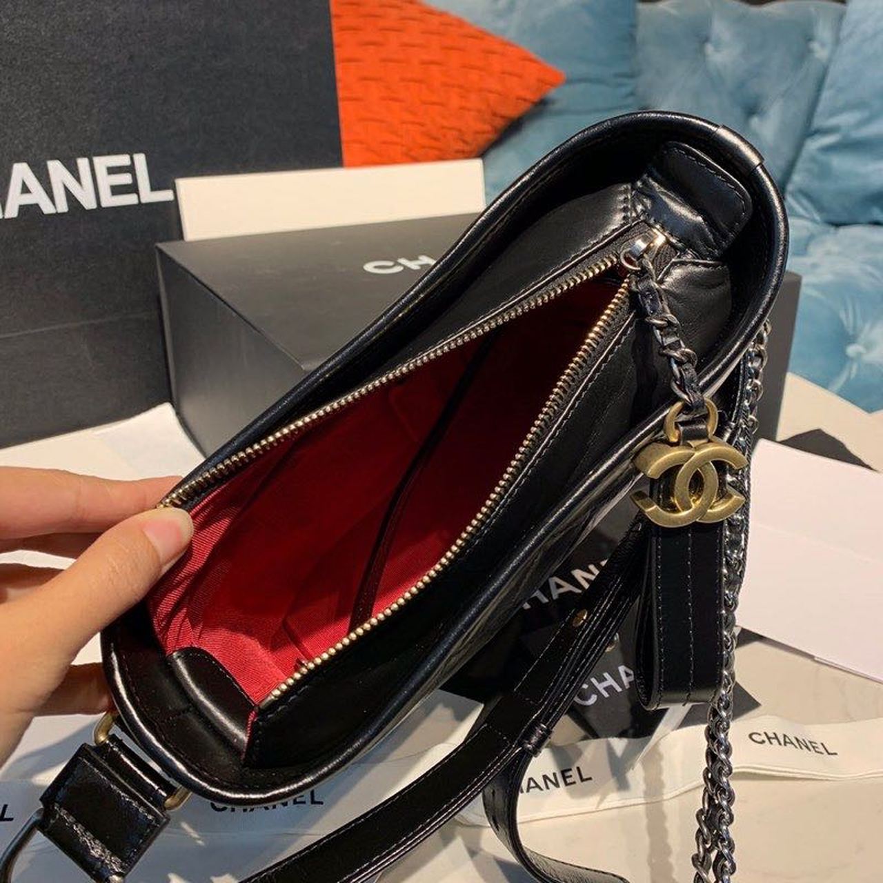 CHLGabrielle Hobo Handbag Black For Women, Women’s Bags, Shoulder And Crossbody Bags 7.8in/20cm AS1582 B03936 94305