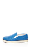 Bottega Veneta Blue Intrecciato Slip-On Sneakers 37.5