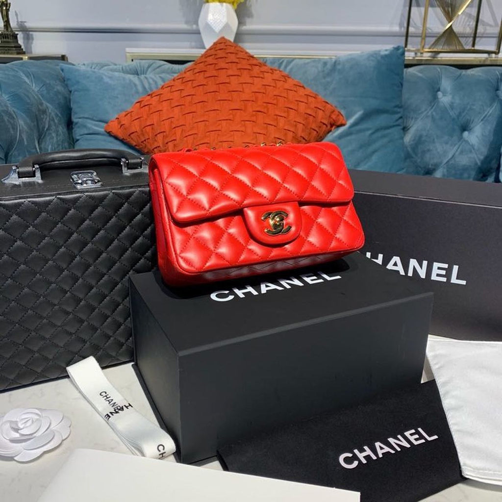 CHLMini Flap Bag Red For Women, Women’s Bags, Women’s Bag, Shoulder And Crossbody 7.8in/20cm A69900