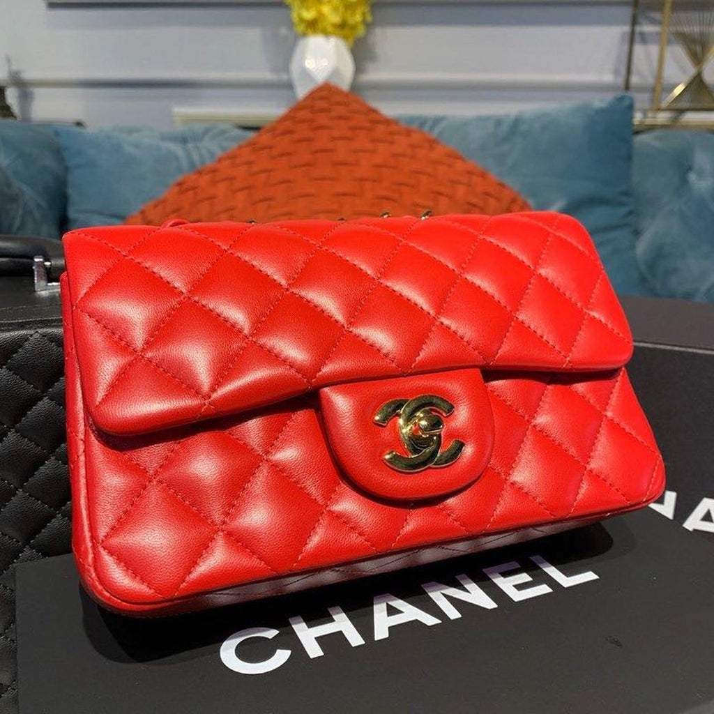 CHLMini Flap Bag Red For Women, Women’s Bags, Women’s Bag, Shoulder And Crossbody 7.8in/20cm A69900