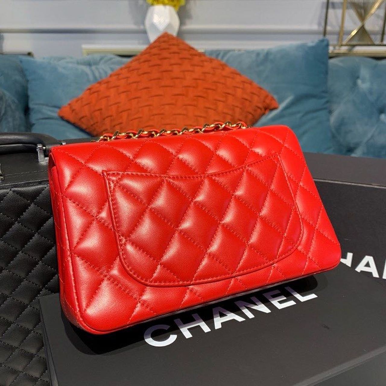 CHLMini Flap Bag Red For Women, Women’s Bags, Women’s Bag, Shoulder And Crossbody 7.8in/20cm A69900