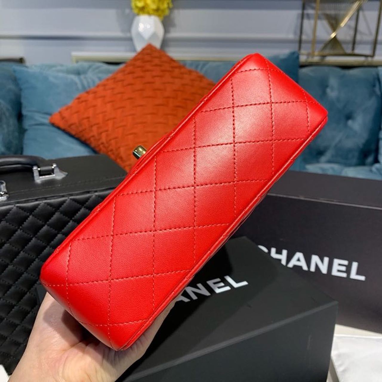 CHLMini Flap Bag Red For Women, Women’s Bags, Women’s Bag, Shoulder And Crossbody 7.8in/20cm A69900