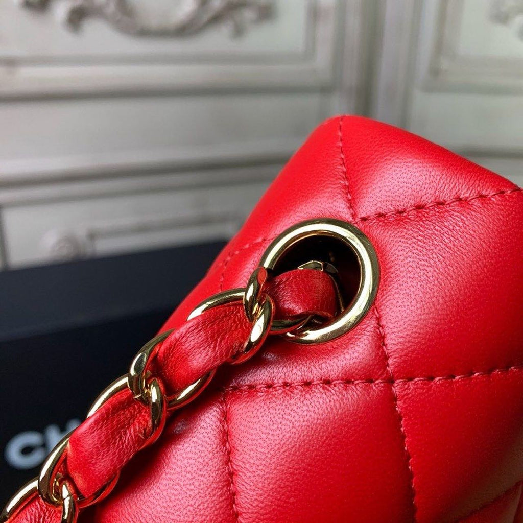 CHLMini Flap Bag Red For Women, Women’s Bags, Women’s Bag, Shoulder And Crossbody 7.8in/20cm A69900