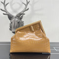 FI First MeGLAMIum Brown CrocoGLAMIle Bag For Woman 32.5cm/13in