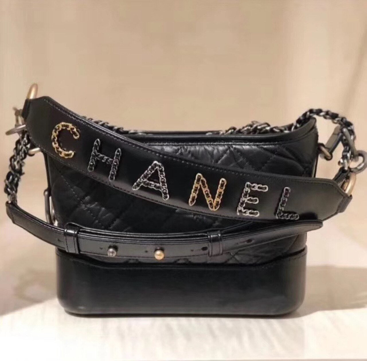 CHL Gabrielle Hobo Bag 20cm Aged Calfskin Leather Spring/Summer Act 2 Collection, Black