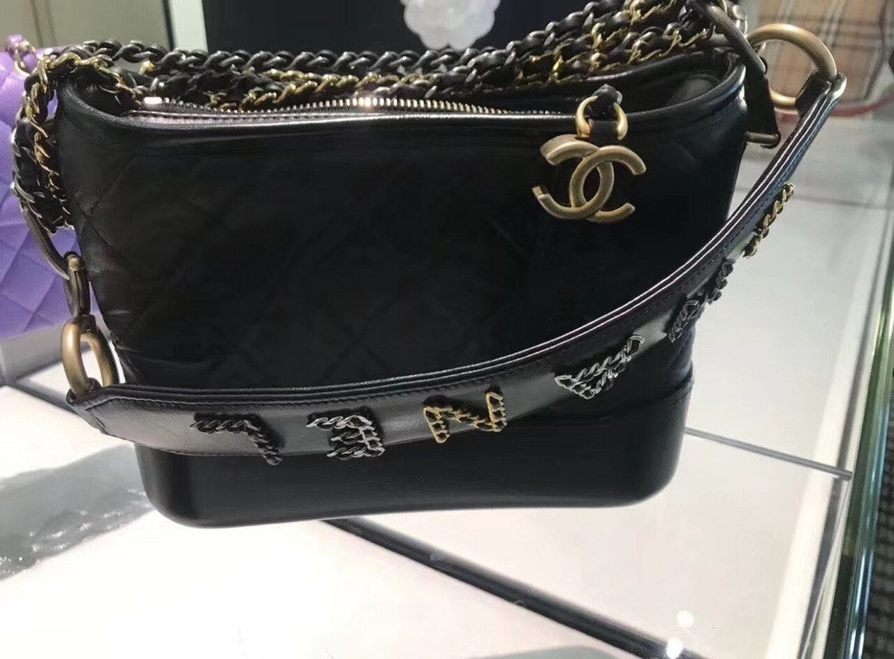 CHL Gabrielle Hobo Bag 20cm Aged Calfskin Leather Spring/Summer Act 2 Collection, Black