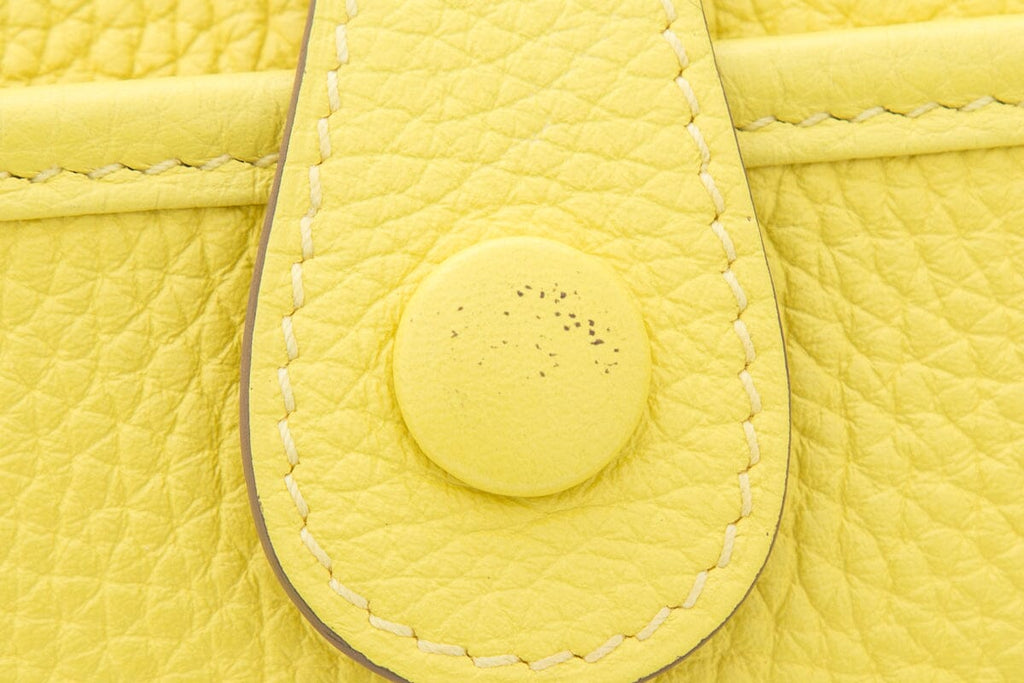 HermÃƒÆ’Ã‚Â¨s Yellow Evelyne Handbag PM with Clemence Leather