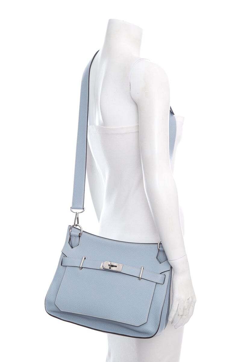 HermÃƒÆ’Ã‚Â¨s Jypsiere 28cm Clemence in Blue Jean Cross-Body