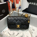 CHLFlap Bag With CHLBall On Strap Black For Women, Women’s Handbags, Shoulder And Crossbody Bags 7.8in/20cm AS1787