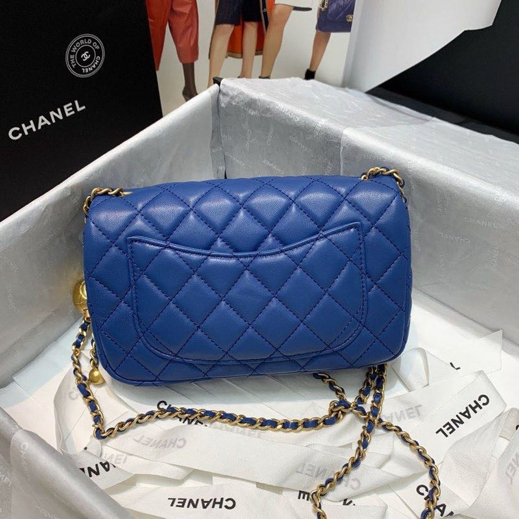 CHLGlamIap Bag With CHLBall On Strap Blue For Women Handbags, Shoulder And Crossbody Bags 7.8in/20cm AS1787
