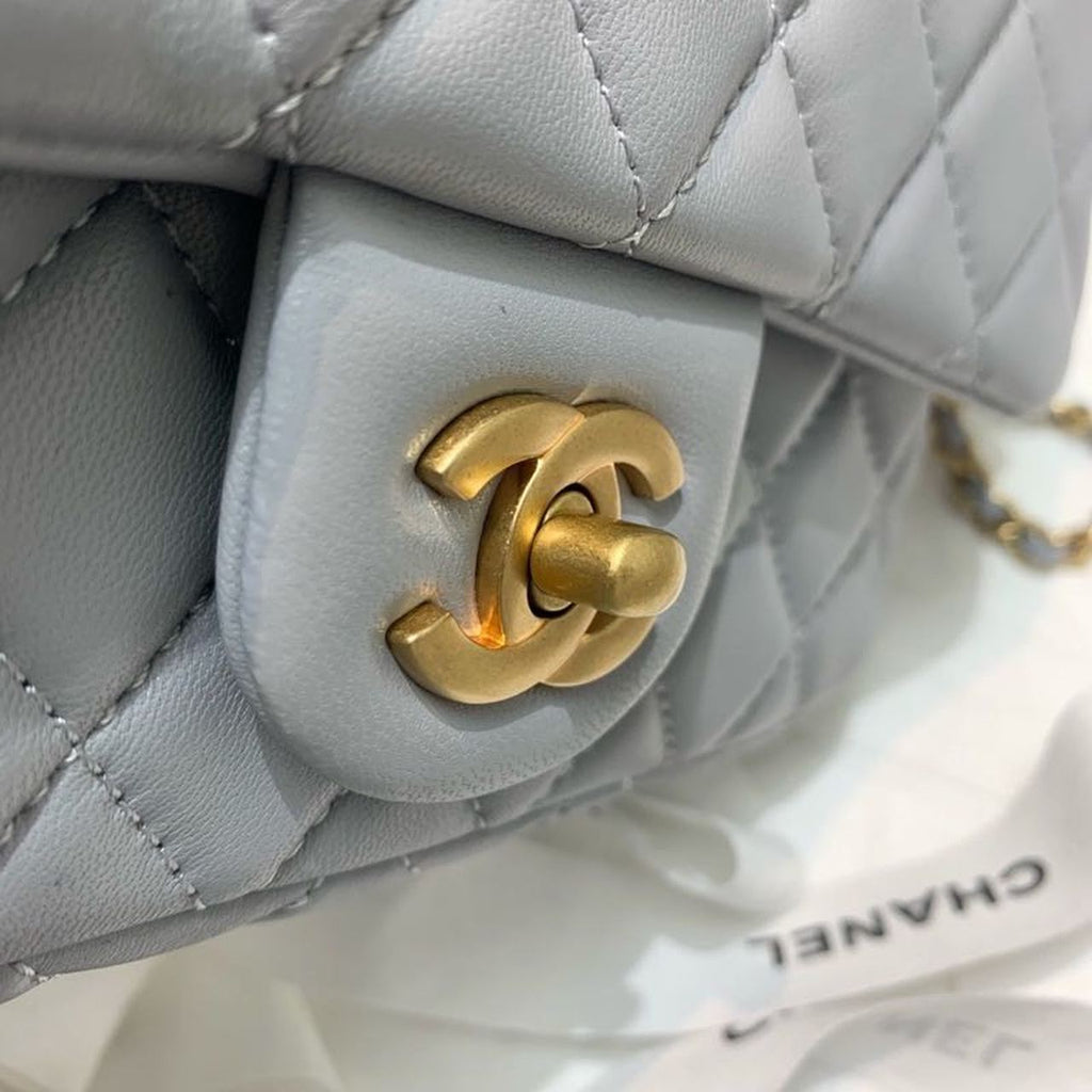 CHLFlap Bag With CHLBall On Strap Grey For Women, Women’s Handbags, Shoulder And Crossbody Bags 7.8in/20cm AS1787