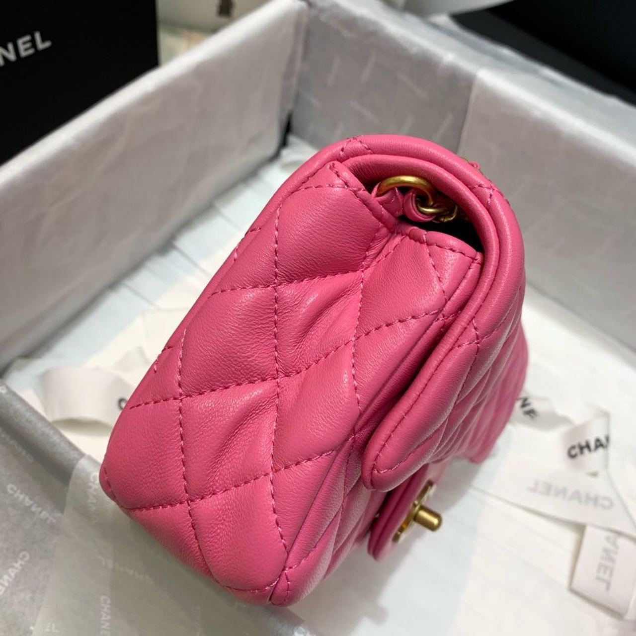 CHLFlap Bag With CHLBall On Strap PiNike For Women, Women’s Handbags, Shoulder And Crossbody Bags 7.8in/20cm AS1787