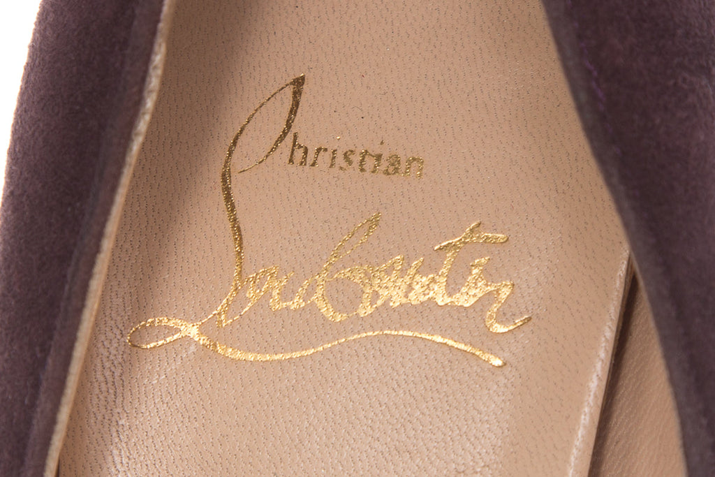 Christian Louboutin Eggplant Suede Pumps SZ 38.5