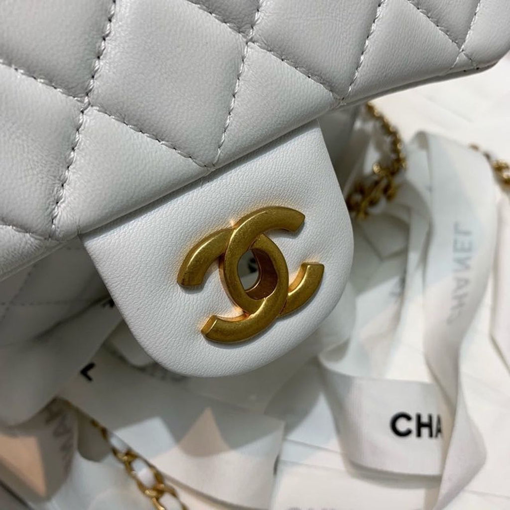 CHLMini GlamIap Bag With CHLBall On Strap White For Women Handbags, Shoulder And Crossbody Bags 6.7in/17cm AS1786