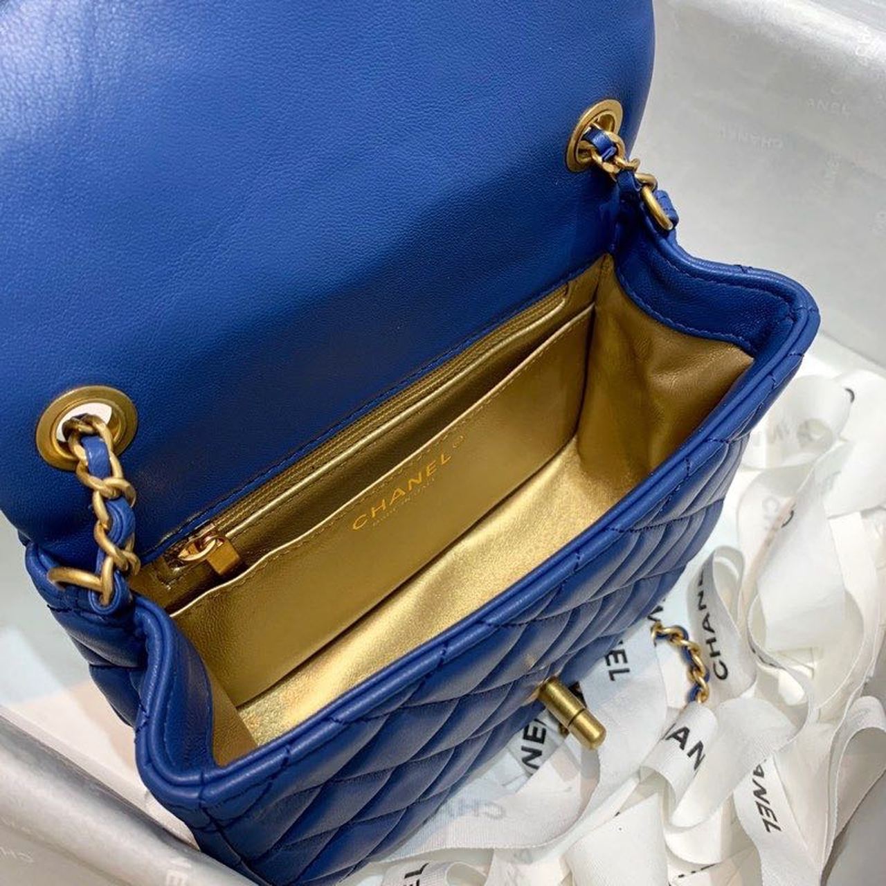 CHLMini GlamIap Bag With CHLBall On Strap Blue For Women Handbags, Shoulder And Crossbody Bags 6.7in/17cm AS1786