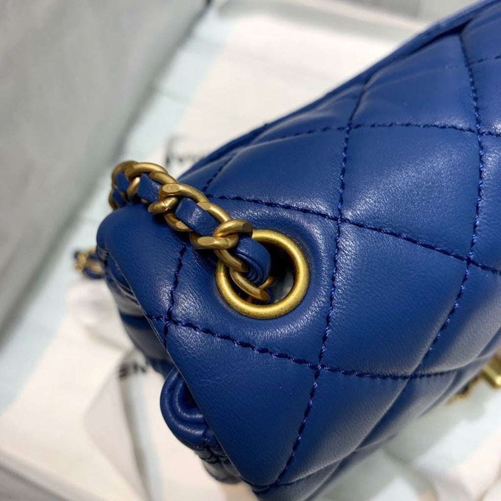CHLMini GlamIap Bag With CHLBall On Strap Blue For Women Handbags, Shoulder And Crossbody Bags 6.7in/17cm AS1786