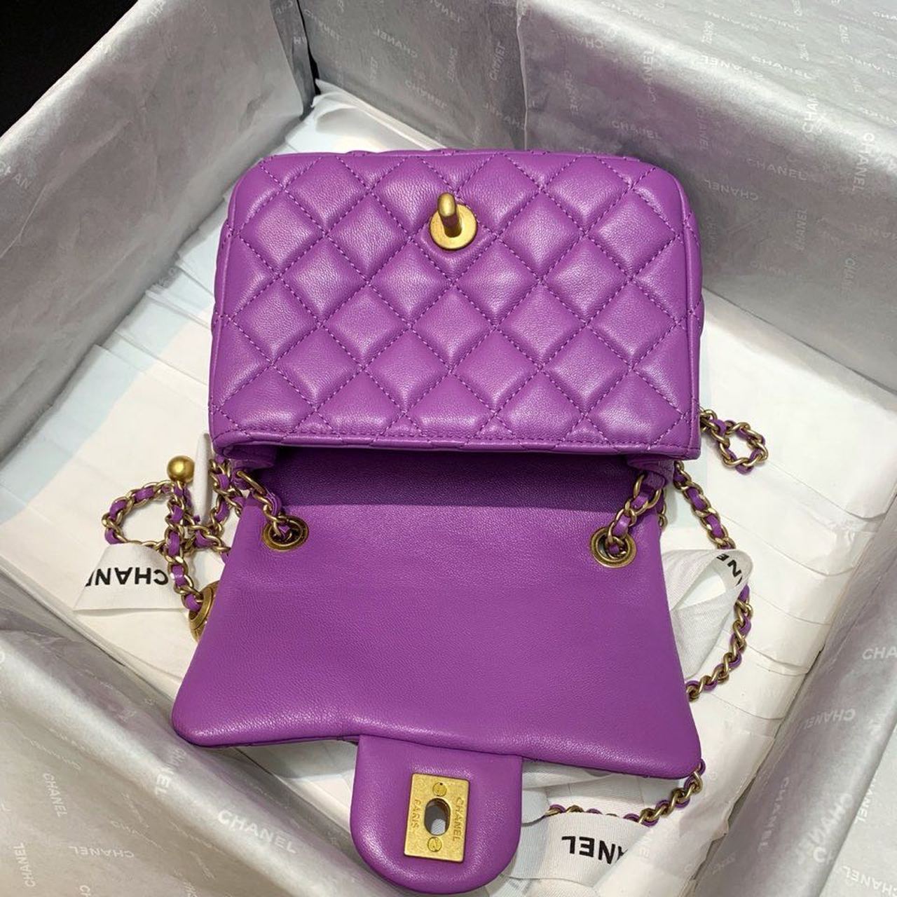 CHLMini GlamIap Bag With CHLBall On Strap Purple For Women Handbags, Shoulder And Crossbody Bags 6.7in/17cm AS1786