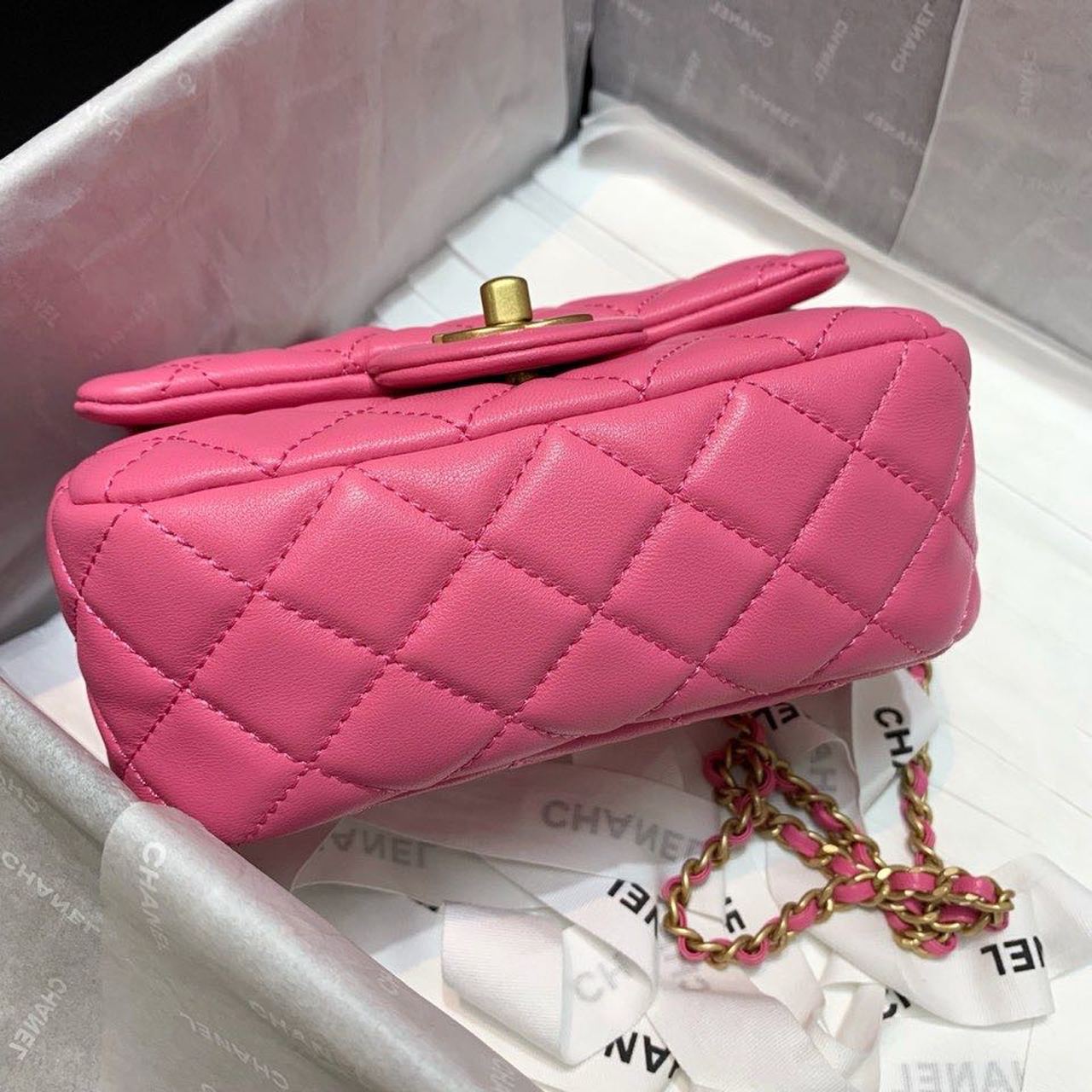 CHLMini Flap Bag With CHLBall On Strap PiNike For Women, Women’s Handbags, Shoulder And Crossbody Bags 6.7in/17cm AS1786