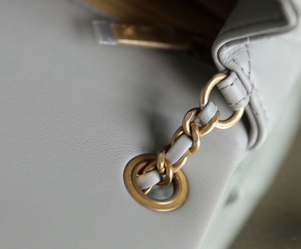 CHLMini Flap Bag With CHLBall On Strap Grey For Women, Women’s Handbags, Shoulder And Crossbody Bags 6.7in/17cm AS1786