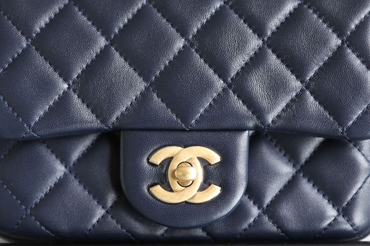 CHLMini Flap Bag With CHLBall On Strap Navy Blue For Women, Women’s Handbags, Shoulder And Crossbody Bags 6.7in/17cm AS1786