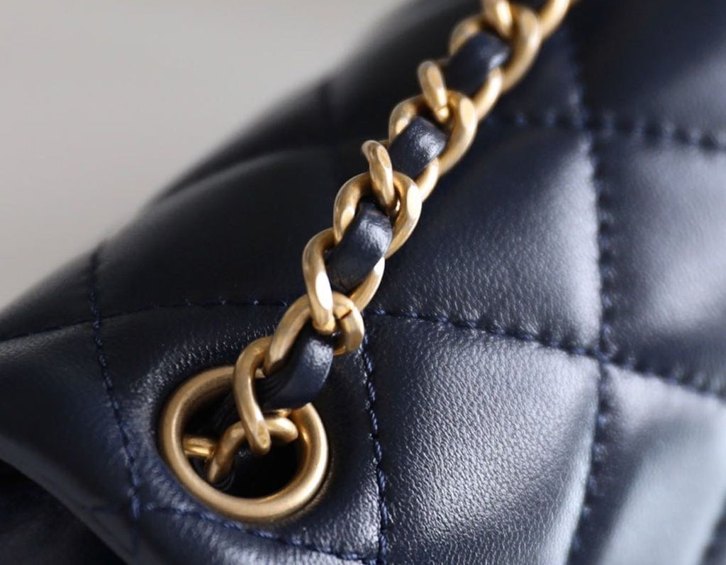 CHLMini GlamIap Bag With CHLBall On Strap Navy Blue For Women Handbags, Shoulder And Crossbody Bags 6.7in/17cm AS1786