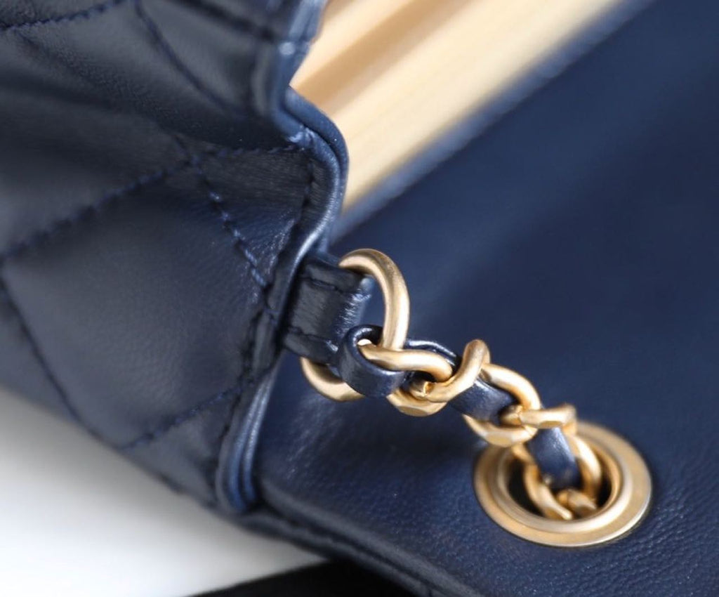 CHLMini Flap Bag With CHLBall On Strap Navy Blue For Women, Women’s Handbags, Shoulder And Crossbody Bags 6.7in/17cm AS1786