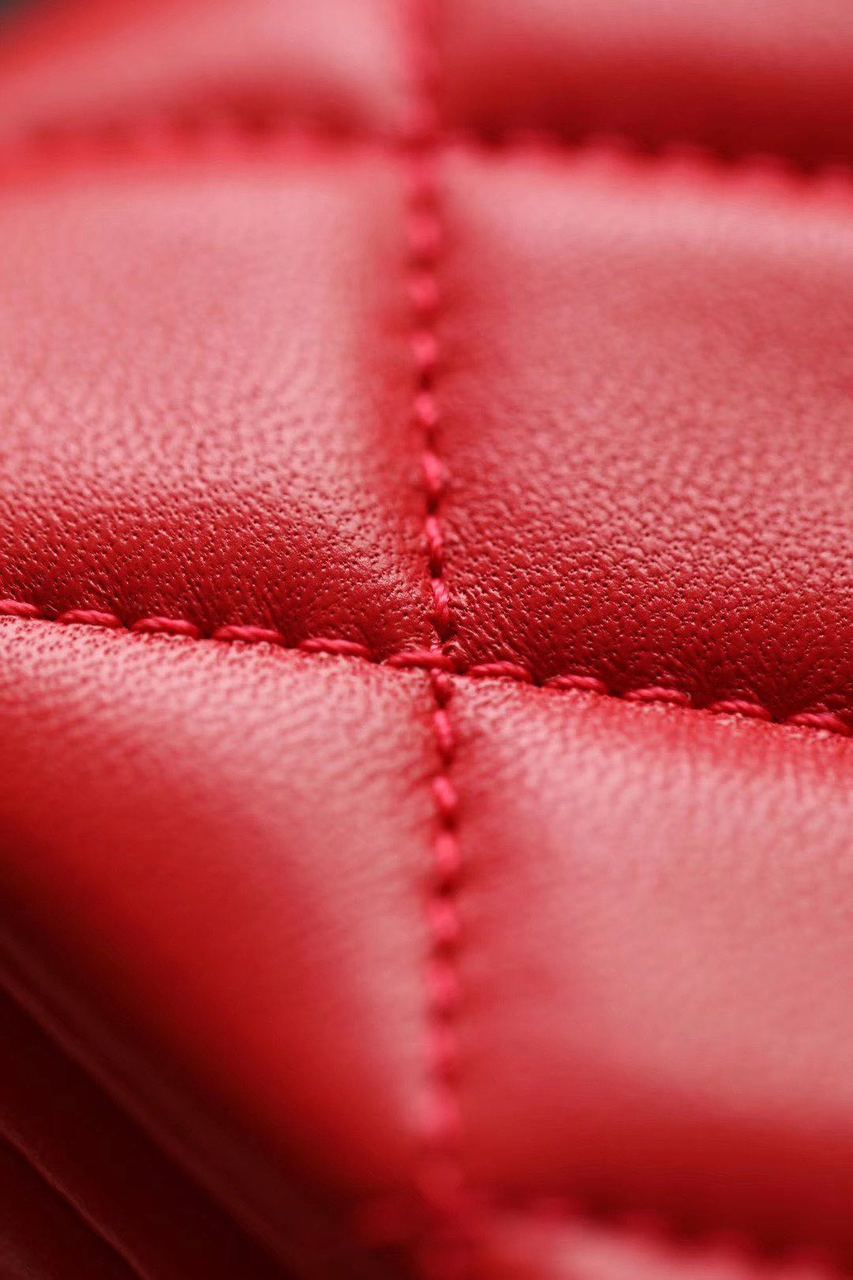 CHLMini GlamIap Bag With CHLBall On Strap Red For Women Handbags, Shoulder And Crossbody Bags 6.7in/17cm AS1786