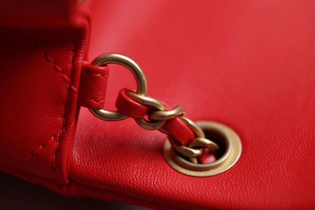 CHLMini Flap Bag With CHLBall On Strap Red For Women, Women’s Handbags, Shoulder And Crossbody Bags 6.7in/17cm AS1786