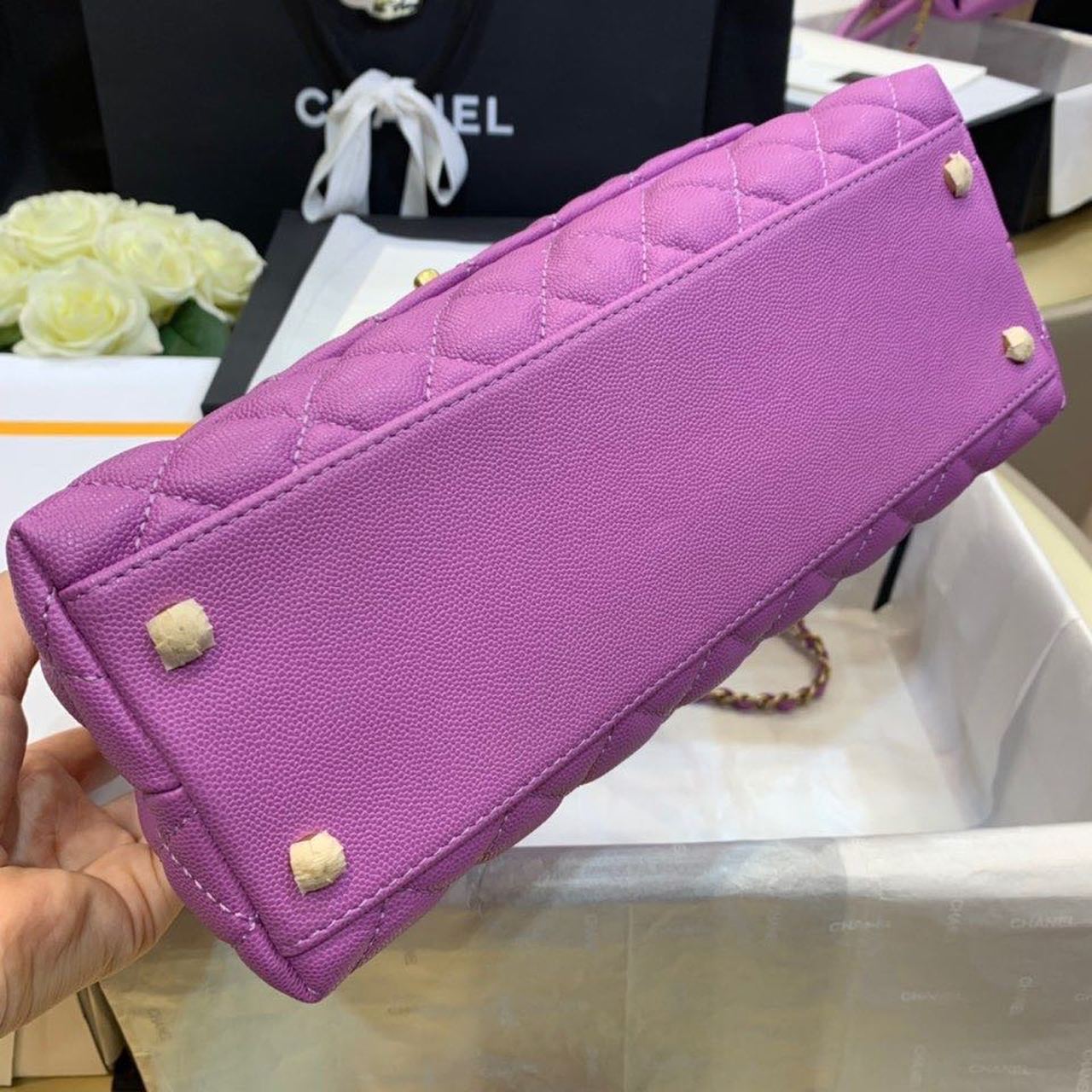 CHLLarge Flap Bag With Top Handle Purple For Women, Women’s Handbags, Shoulder And Crossbody Bags 11in/28cm A92991