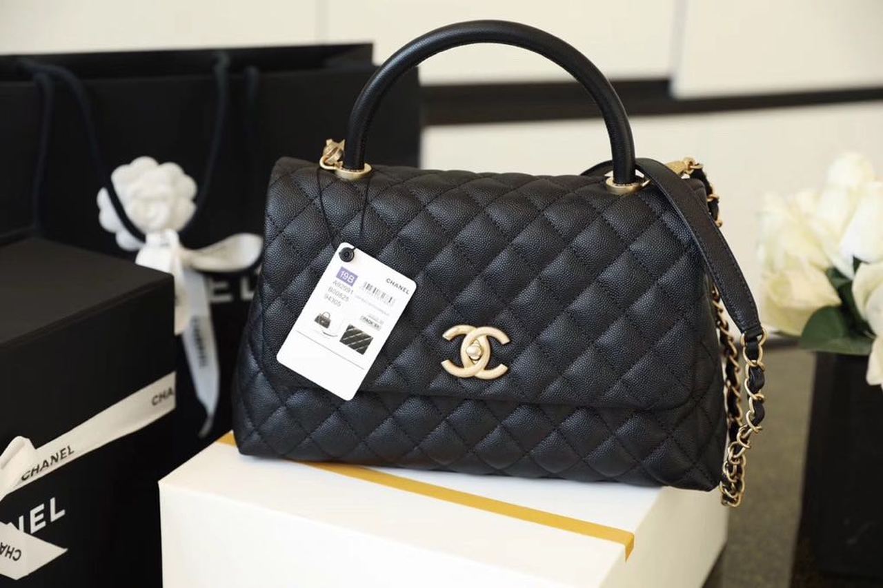 CHLLarge Flap Bag With Top Handle Black For Women, Women’s Handbags, Shoulder And Crossbody Bags 11in/28cm A92991