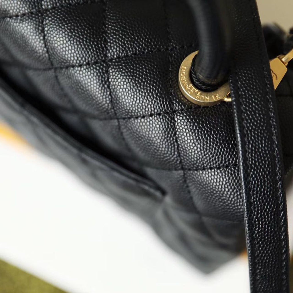 CHLMedium Flap Bag With Top Handle Black For Women, Women’s Handbags, Shoulder And Crossbody Bags 9in/23cm A92990
