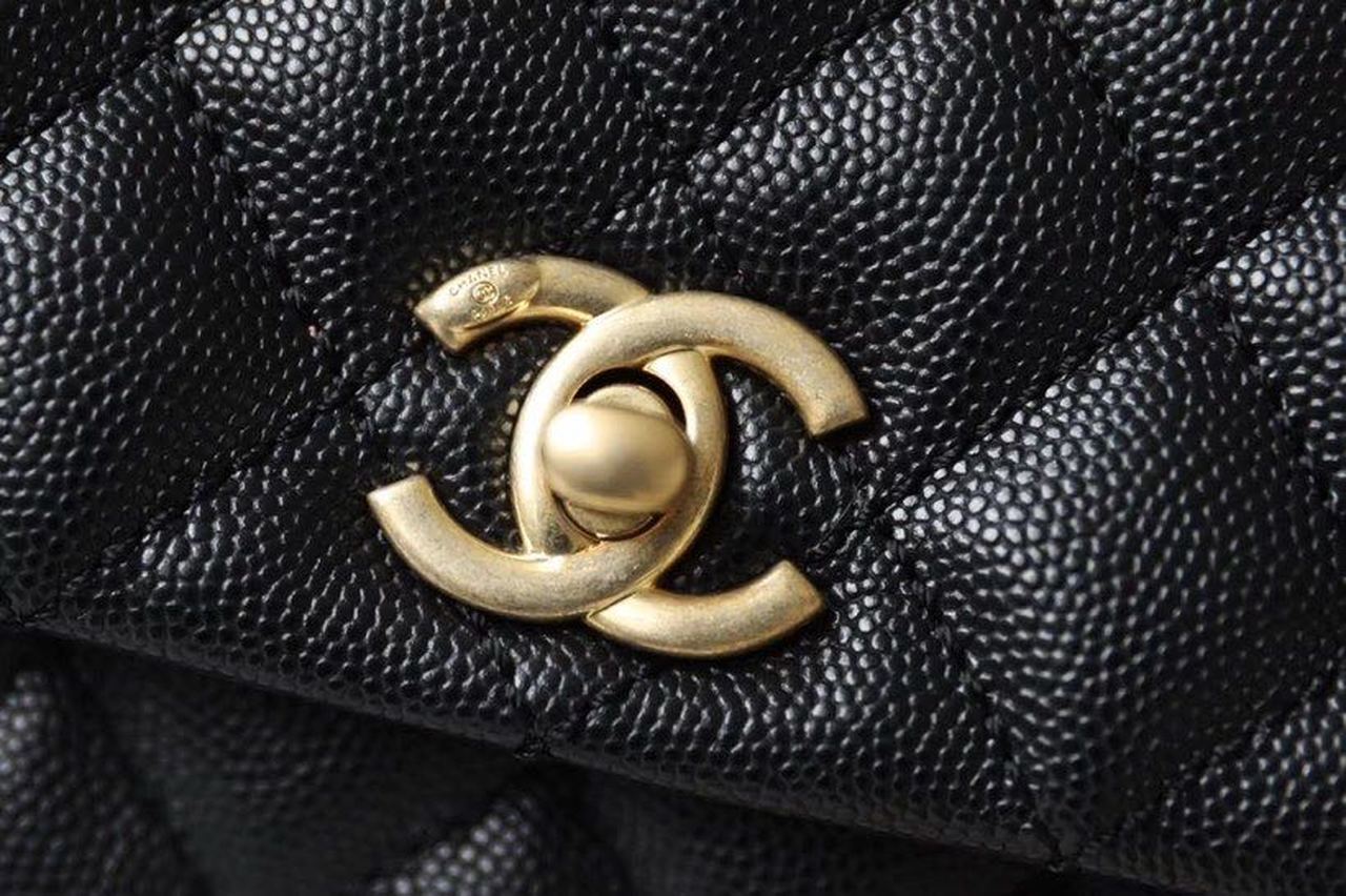 CHLMedium Flap Bag With Top Handle Black For Women, Women’s Handbags, Shoulder And Crossbody Bags 9in/23cm A92990