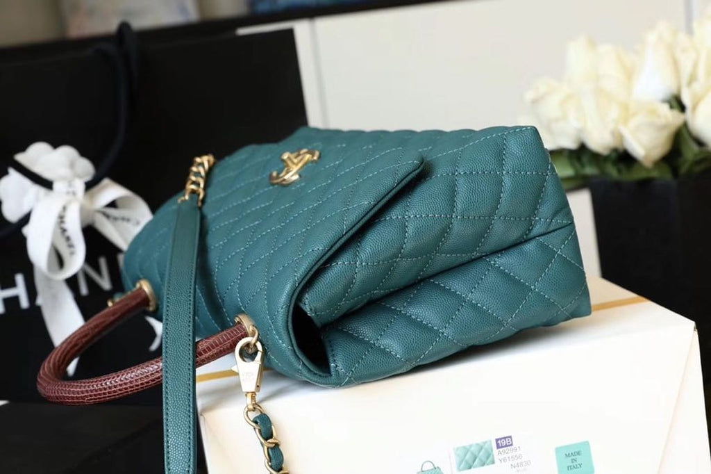 CHLLarge Flap Bag With Top Handle Teal For Women, Women’s Handbags, Shoulder And Crossbody Bags 11in/28cm A92991