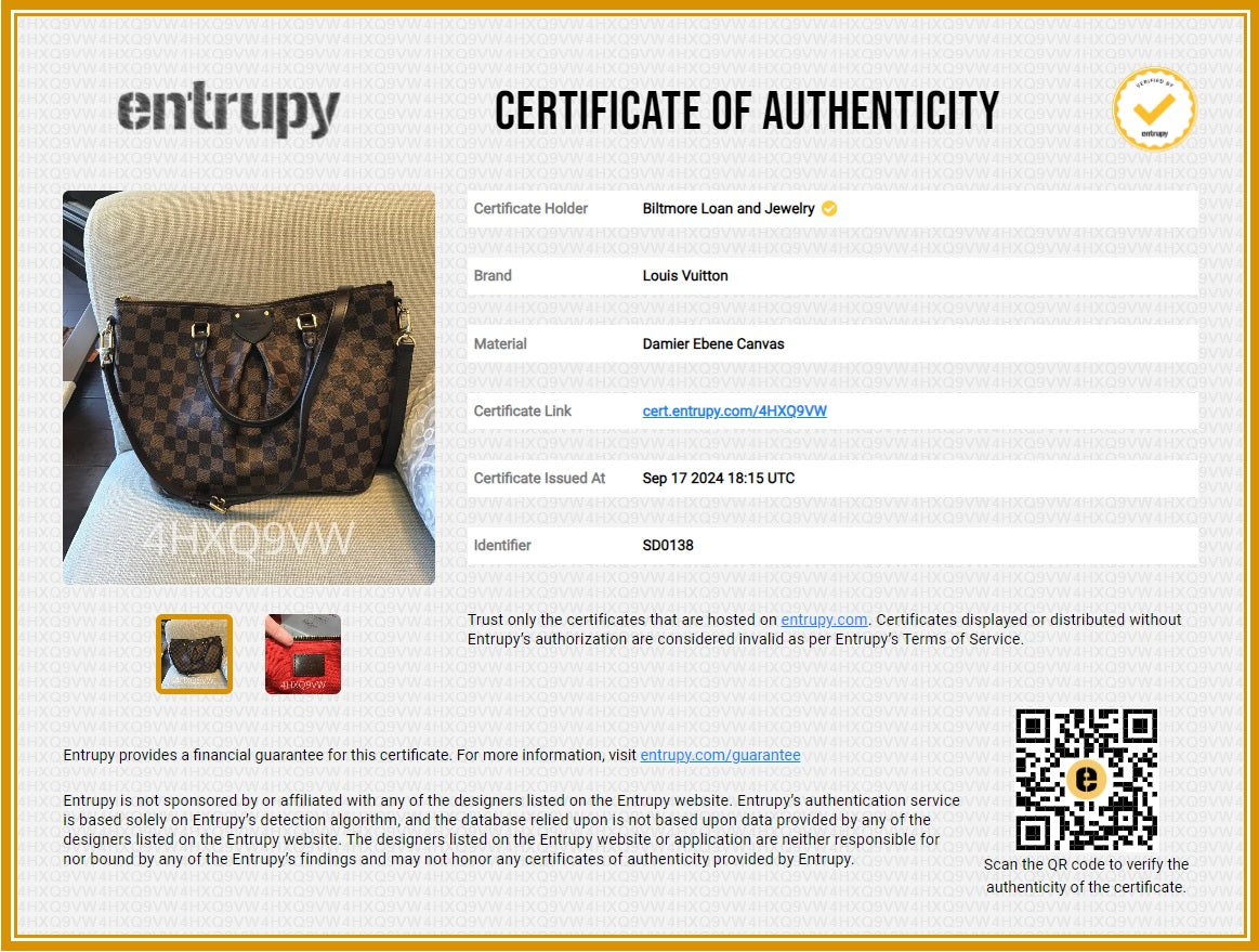 Louis Vuitton Damier Ebene Canvas Siena PM Satchel