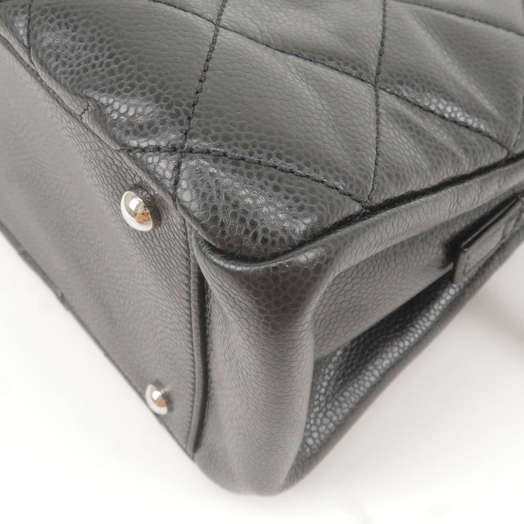 CHANEL Matelasse Caviar Skin Chain Tote Bag Black A67294